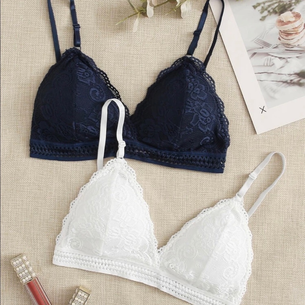 2 pack floral lace bra set